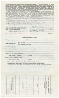 Elvis Presley Original Graceland Purchase Contract Signed By Vernon Presley